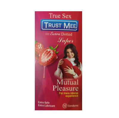 Picture of Trust Mee Strawberry Extra Dotted Mutual Pleasure Condom - 10Pcs Pack