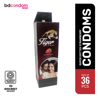 Picture of Tiger Strawberry Flavour Condom - Full Box - 3x12=36pcs