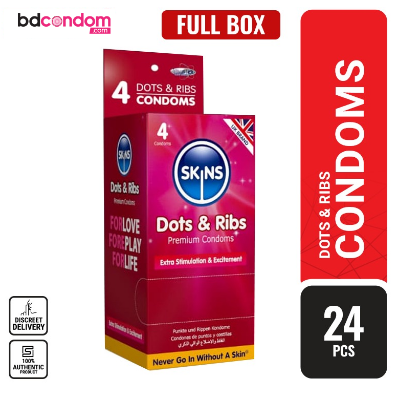 Picture of Skins Dots & Ribs Premium Condom - 24Pcs Pack Full Box