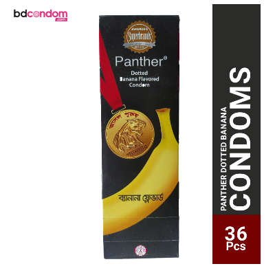 Picture of Panther Banana Dotted Condom - Full Box - 3x12=36Pcs