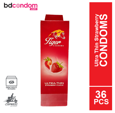 Picture of Tiger Ultra Thin Strawberry Flavor Condom - 36Pcs Pack (Full Box)