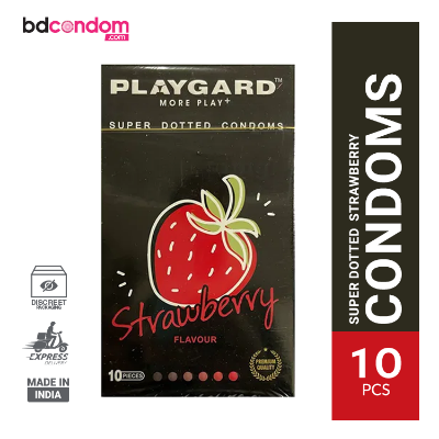 Picture of Playgard Strawberry More Play Super Dotted Condom - 10Pcs Pack(India) Condom