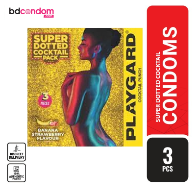 Picture of Playgard Cocktail Super Dotted Banana-Strawberry Condom - 3's Pack(India)