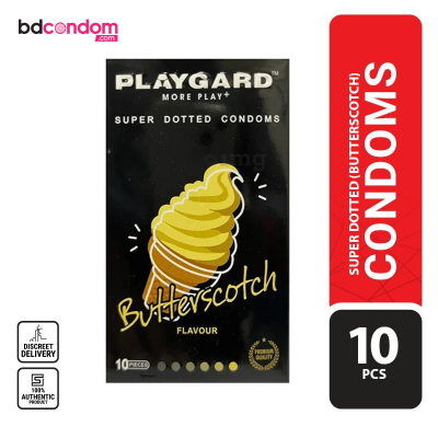 Picture of Playgard Butterscotch Flavoured - SUPER DOTTED Condom - 10's Pack(India)