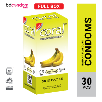 Picture of Coral Banana Flavored Condom - 30Pcs Full Box