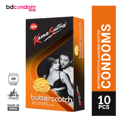 Picture of Kamasutra ButterScotch Flavoured Dotted Condom - 10pcs Pack(India)