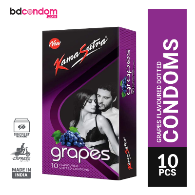 Picture of KamaSutra Grapes Flavoured Dotted Condoms - 10pcs Pack(India)