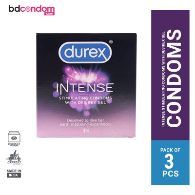 Picture of Durex Intense Stimulating With Desirex Gel Dotted and Ribbed Condom - 3Pcs Pack