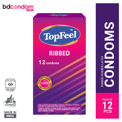 Picture of Top Feel Ribbed Rubber Latex Condom - 12Pcs Pack(Made In Malaysia)