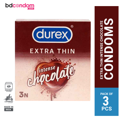 Picture of Durex Extra Thin Intense Chocolate Flavoured Condom - 3Pcs Pack(India)