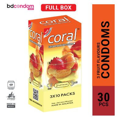 Picture of Coral Natural 3 Fruits Flavors Condom - 3x10=30pcs Full Box