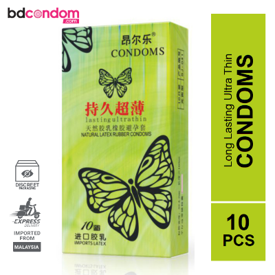 Picture of Butterfly Long Lasting Ultra Thin Green Condoms - 10Pcs Pack