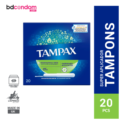 Picture of Tampax Super Tampons with Cardboard Applicator - 20Pcs pack