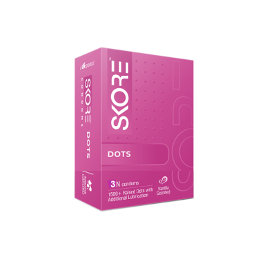 Picture of Skore Dots 1500+ Dotted Vanilla Flavoured Condom - 3Pcs Pack(India)