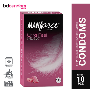 Picture of Manforce Ultra Feel Bubblegum Flavoured 0.05 mm Condom - 10Pcs Pack(India)