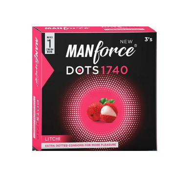 Picture of Manforce Litchi 1740 Extra Dotted Condom - 3Pcs Pack (India)