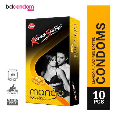 Picture of Kamasutra Mango Flavoured Dotted Condom - 10pcs Pack(India)