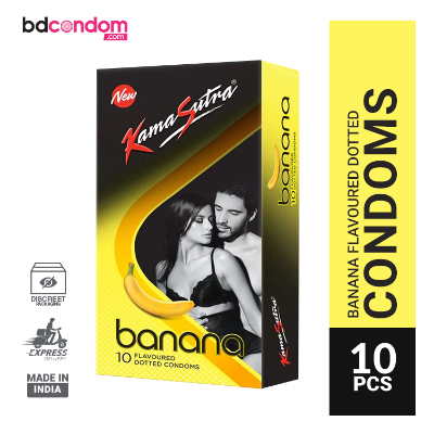 Picture of Kamasutra Banana Flavour Dotted Condom - 10pcs Pack(India)