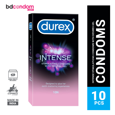 Picture of Durex Intense Stimulating With Desirex Gel Dotted and Ribbed Condom - 10Pcs Pack