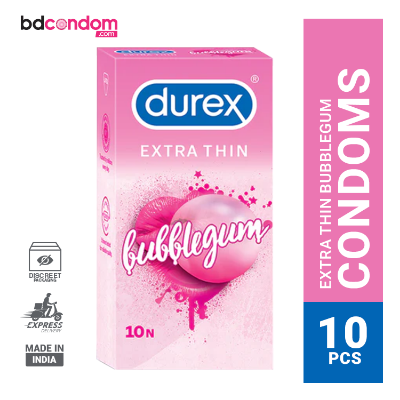 Picture of Durex Extra Thin Bubblegum Flavoured Condom - 10Pcs Pack(India)