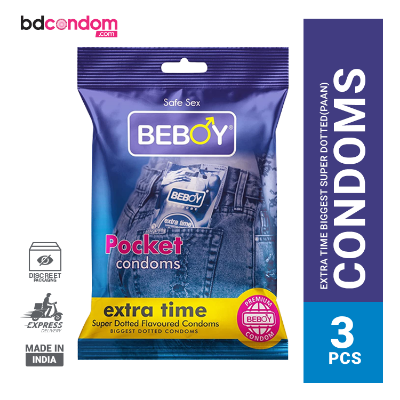 Picture of Beboy Extra Time Super Big Dotted Condom (Pan Flavour) Pocket Pack- 3Pcs(India)