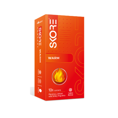 Picture of Skore Warm Ribbed & Dotted With Warming Lubricant Condom - 10Pcs Pack(India)