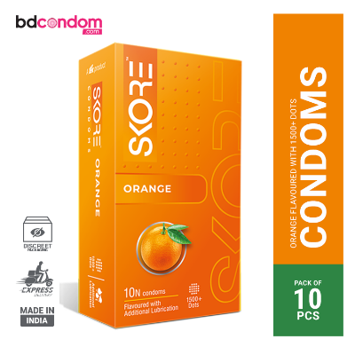 Picture of Skore Orange 1500+ Dotted Condom - 10Pcs Pack(India)