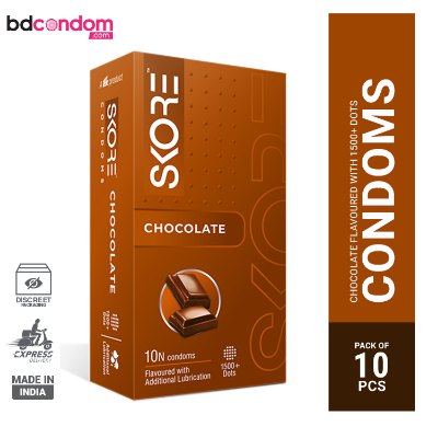 Picture of Skore Chocolate Flavoured 1500+ Dotted Condom - 10Pcs Pack New(India)