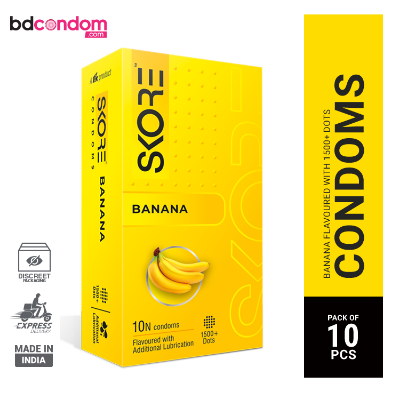 Picture of Skore Banana 1500+ Dotted Condom - 10Pcs Pack New(India)