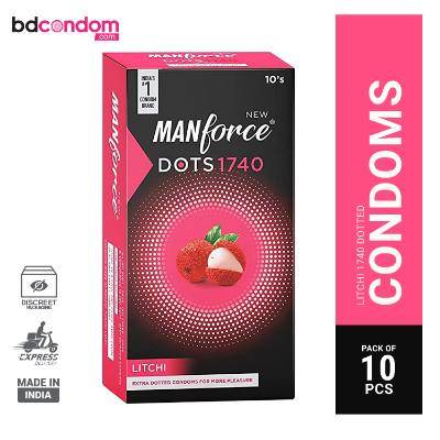 Picture of Manforce Litchi 1740 Extra Dotted Condom - 10Pcs Pack(India)