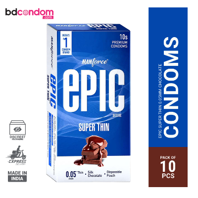 Picture of Manforce Epic Desire 0.05 Super Thin Premium Silk Chocolate Flavour Condom - 10Pcs Pack(India)
