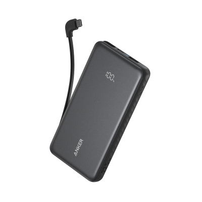 Picture of Anker Zolo Power Bank 10K, 22.5W, Built-In USB-C Cable (Black)