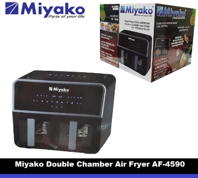 Picture of Miyako AF-4590 Double Chamber Digital Touch Panel Air Fryer, 9Liters.