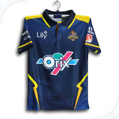 Picture of Dhaka Capaitals BPL Premium Cricket Jersey For Men - BPL Half Sleeve Collar Polo Jersey - Dhaka Jersey 2026