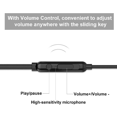 Picture of Uiisii Hm12 Half In-Ear Headset Metal Bass Music Earphone Wired Headphones With Mic And Pouch Bag - Headphone - Headphone - Ear Phone - Earphone - Headphone