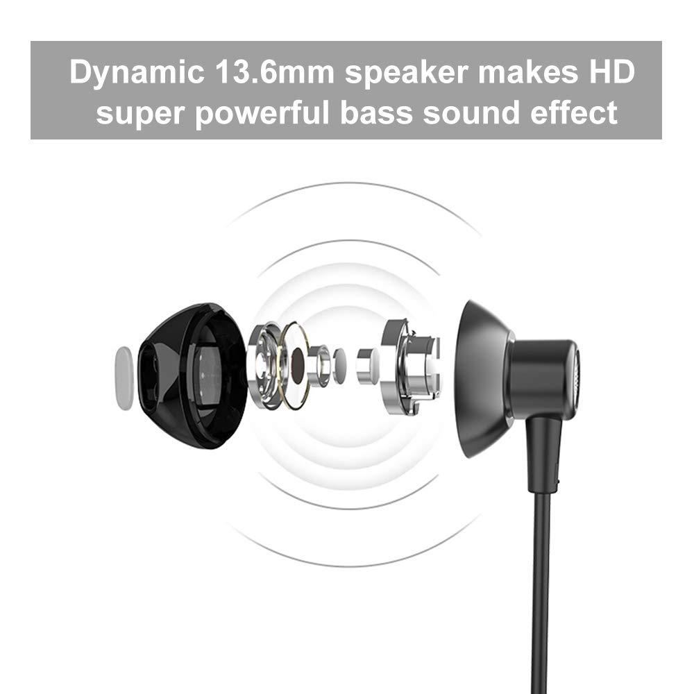 Picture of Uiisii Hm12 Half In-Ear Headset Metal Bass Music Earphone Wired Headphones With Mic And Pouch Bag - Headphone - Headphone - Ear Phone - Earphone - Headphone
