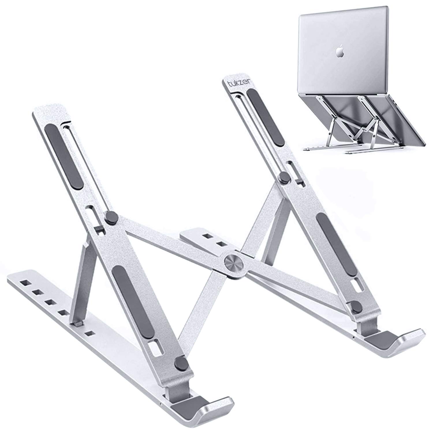Picture of Aluminum Alloy Foldable Laptop Stand Adjustable Portable Folding Notebook Stand Foldable Laptop Stand - Laptop Table - Laptop Table
