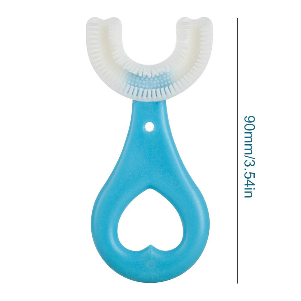 Picture of Children Toothbrush U-Shape Baby Toothbrush With Handle Silicone Oral Care Cleaning Brush For Kids Supplies