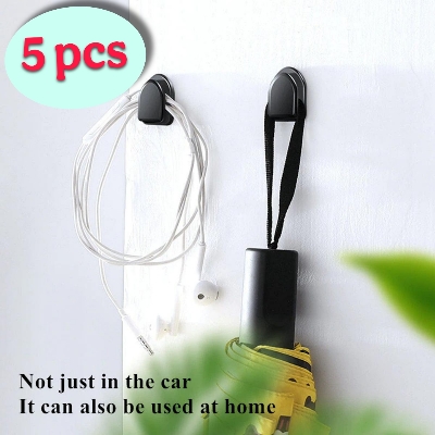 Picture of 5(pcs) Car Hook Organizer Storage for USB Cable Headphone Key Storage Self Adhesive Wall Hook Hanger Auto Fastener Clip Stuff