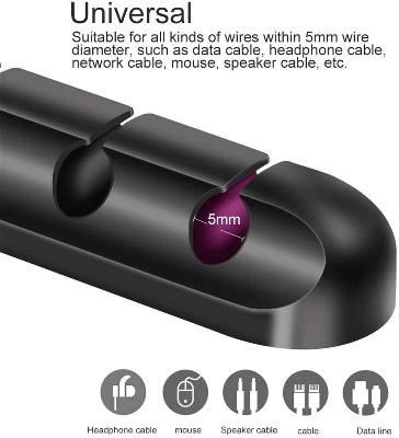 Picture of 5 hole Cable Organizer Silicone USB Cable Winder Desktop Tidy Management Clips Cable Holder for Mouse Headphone Wire Organizer