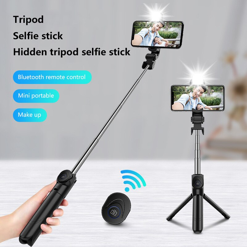 Picture of Q07 Bluetooth-Compatible Selfie Stick With Tripod Plastic Mobile Phone Holder Handle Retractable Portable Multifunctional Tripod- D shop