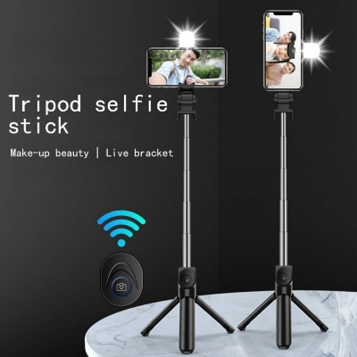 Picture of Q07 Bluetooth-Compatible Selfie Stick With Tripod Plastic Mobile Phone Holder Handle Retractable Portable Multifunctional Tripod- D shop