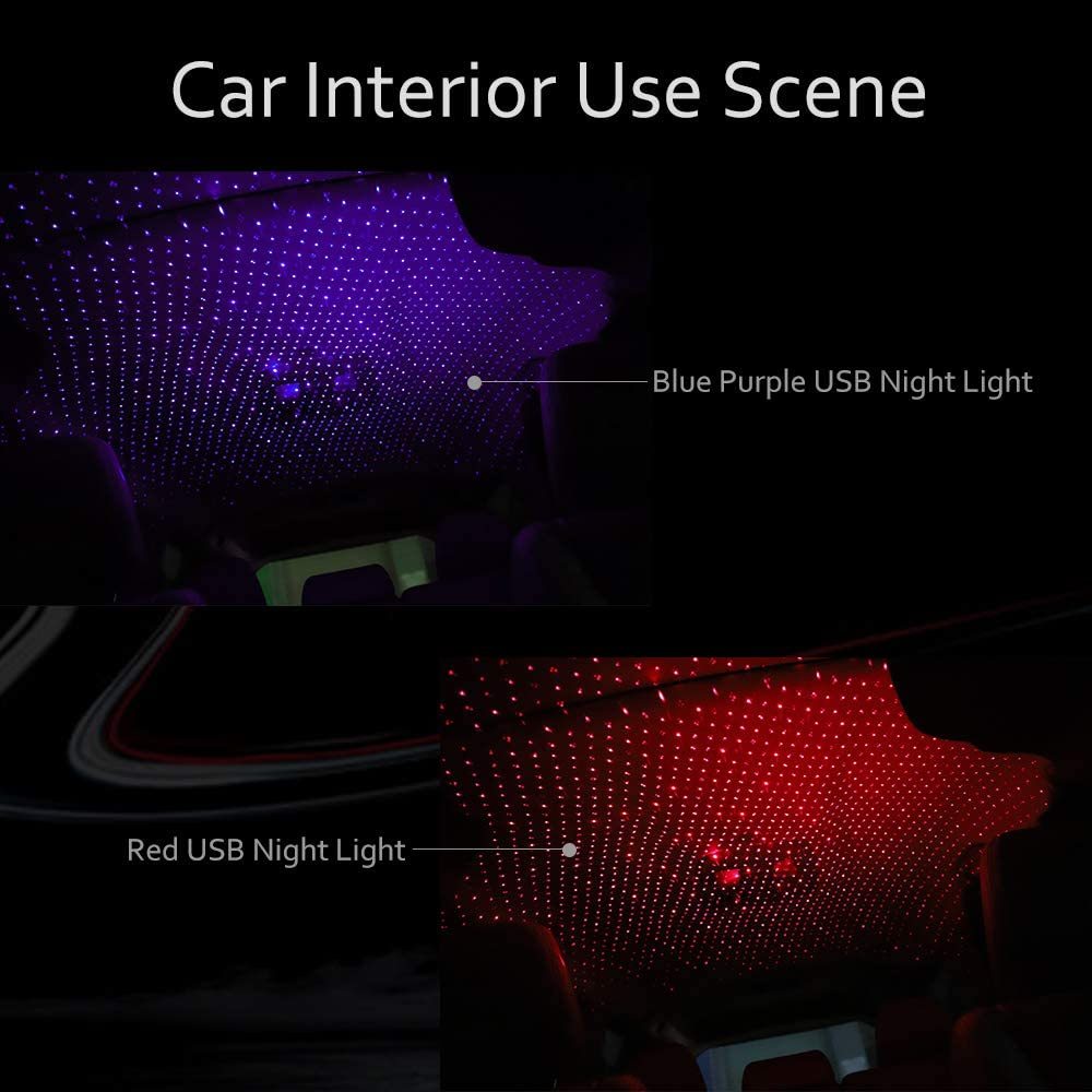 Picture of 1pcs LED Car Dome Light Galaxy Projector Night Light Adjustable USB Decoration Light Car Interior Light Starry Sky Night Light - Table Lamp