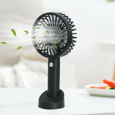 Picture of Mini USB Handheld Fan Portable Rechargeable Battery Operated Cooling Desktop with Base 3 Modes for Home Office Travel Outdoor