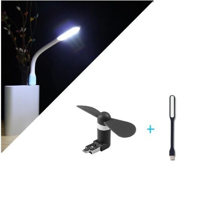 Picture of Creative USB Fan Flexible Portable Mini Fan USB LED Light Lamp For Power Bank Notebook Computer Summer Gadget