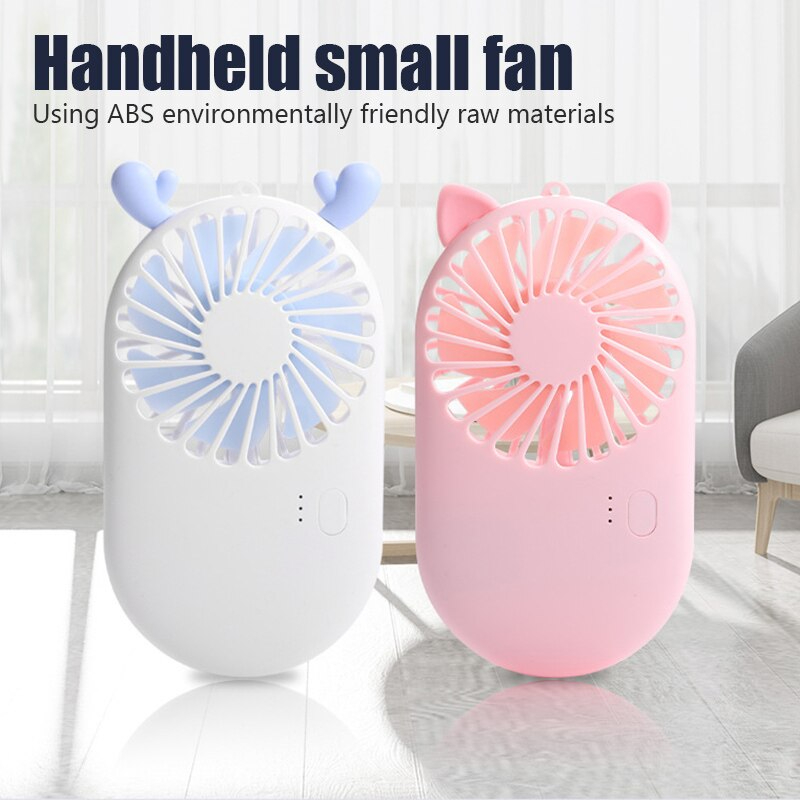 Picture of Summer 1Pc Cute Portable Mini Fan Handheld Usb Chargeable Desktop Fans 3 Mode Adjustable Summer Cooler For Outdoor Travel Office - Charger Fan