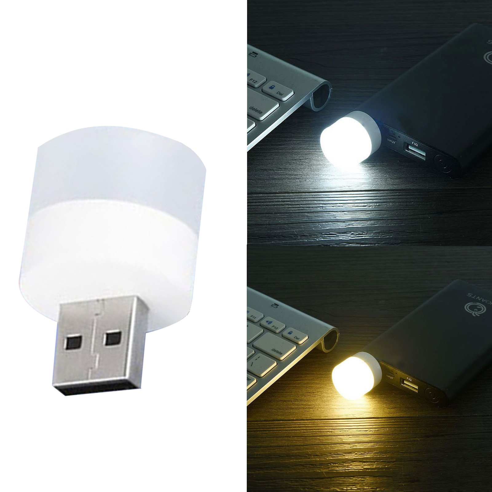 Picture of 2Pcs Wall Socket Plug-in LED Night Light USB Ultra-Small LED Lamps With 3000K Warm Light LED Lamps For Bathroom Car Kitchen Hallway
