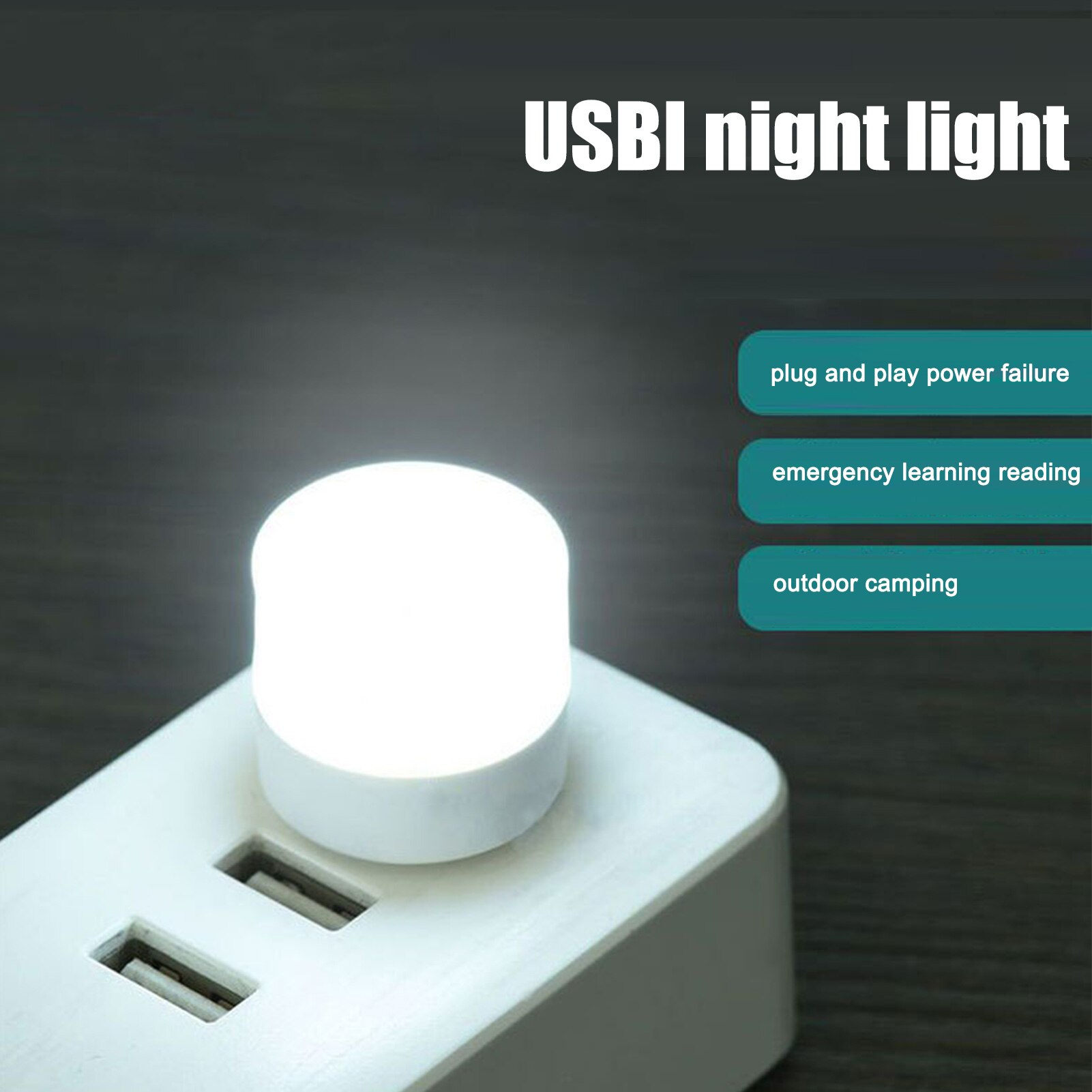 Picture of 2Pcs Wall Socket Plug-in LED Night Light USB Ultra-Small LED Lamps With 3000K Warm Light LED Lamps For Bathroom Car Kitchen Hallway