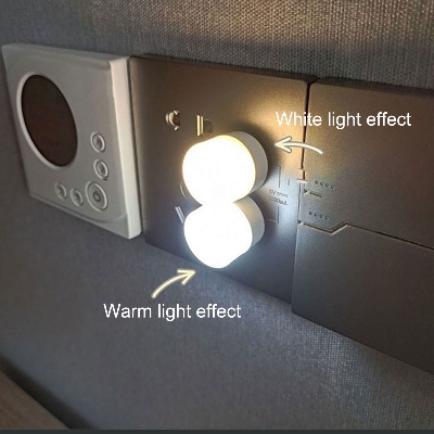 Picture of 2Pcs Wall Socket Plug-in LED Night Light USB Ultra-Small LED Lamps With 3000K Warm Light LED Lamps For Bathroom Car Kitchen Hallway
