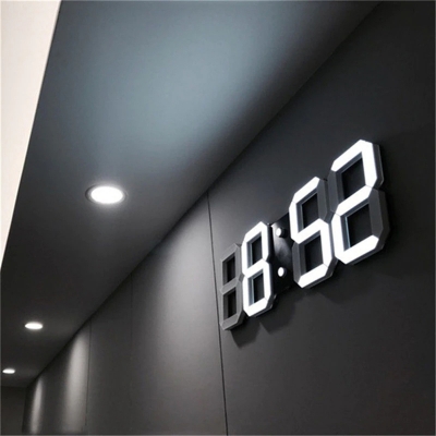 Picture of 3D LED Digital Clock Electronic Table Clock Alarm Clock Wall Glowing Hanging Clocks